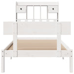 Bookcase Bed without Mattress White 90x190 cm Single Solid Wood Pine 3321821