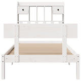 Bookcase Bed without Mattress White 90x190 cm Single Solid Wood Pine 3321821