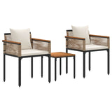 Outdoor Furniture Set Beige and Cream White Poly Rattan 42025234