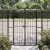 Garden Gate Black 121x8x150 cm Wrought Iron 363432