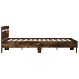 Bed Frame Smoked Oak Engineered Wood 140x190 cm Durable 3207438