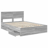 Bed Frame with Drawer Grey Sonoma 140 x 200 cm Engineer Wood 3410705