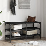 Shoe Bench Black 100x38,5x49 cm Engineered Wood 839043