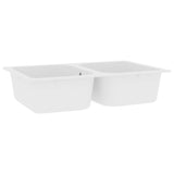 Kitchen Sink White 76 x 48 x 30 cm Quartz and Resin 147084
