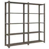 5-Tier Storage Rack Grey 170x38x170 cm Solid Wood Pine 373384