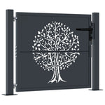Garden Gate Anthracite 105x80 cm Steel Tree Design 153154