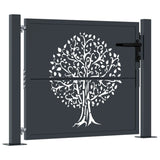 Garden Gate Anthracite 105x80 cm Steel Tree Design 153154