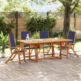 Folding Garden Chairs 4 pcs Solid Wood Acacia and Textilene 3279241