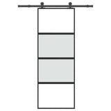 Sliding Door with Hardware Set 76x205 cm Tempered Glass&Aluminium 3332995