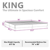Bed Frame without Mattress White 193x203 cm King Faux Leather 346937