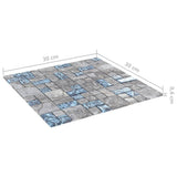 Mosaic Tiles 22 pcs Grey and Blue 30x30 cm Glass 327310