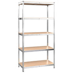 5-Layer Shelves 3 pcs Silver Steel&Engineered Wood 3154210