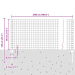 Fence with Posts Green 0.8 x 25 m Steel 3336006