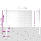 Fence with Posts Green 0.8 x 25 m Steel 3336006
