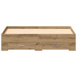 Bed Frame with Drawer Artisan Oak 160 x 200 cm Engineered Wood 3333964