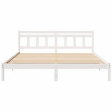 Bed Frame White 200 x 200 cm Solid Pine Wood 872360