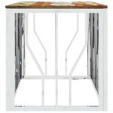 Coffee Table Silver Stainless Steel and Solid Wood Reclaimed 350056