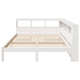 Bookcase Bed without Mattress White 140x190 cm Solid Wood Pine 3324330