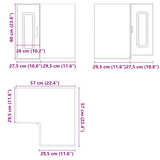 Kitchen Wall Corner Cabinet Kalmar Grey Sonoma Engineered Wood 853623