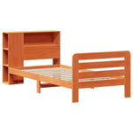 ZNTS Bed Frame without Mattress Wax Brown 90x200 cm Solid Wood Pine 3309904