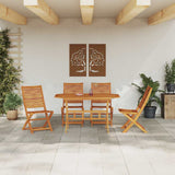 Garden Dining Set Folding 5 pcs Brown Solid Acacia Wood 3375710