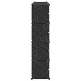 Storage Cube Organiser with 16 Cubes and Doors Black PP 4019581