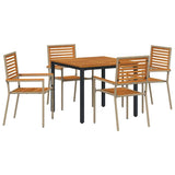 Garden Dining Set 5 pcs Beige and Brown Poly Rattan 3365495