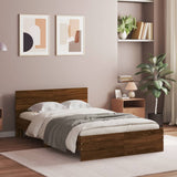 Bed Frame without Mattress Brown Oak 135x190 cm Double 3207510