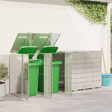 Wheelie Bin Storage for 4 Bins Silver 272 x 77.5 x 115.5 cm 3394790