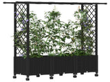 Raised Bed with Trellis and Roof Black 162.5 x 40 x 142 cm PP 3423117