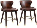 Bar Set of 2, PU Leather Vintage Counter-Height Bar Chair, Luxury European Style Kitchen T3398P328162