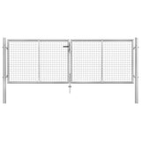 Garden Gate Galvanised Steel 300x75 cm Silver 144761