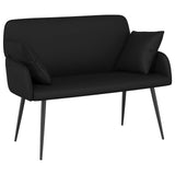 2 Seater Sofa with Metal Legs 2-Seater Black Faux Leather 42051014