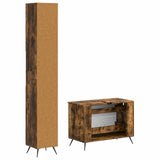 2 Piece Bathroom Cabinet Set BREDA Smoked Oak Engineered Wood 3417563