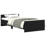 Bed Frame without Mattress Black Oak 90x200 cm Engineered Wood 862365