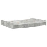 Storage Bed Frame Concrete grey 150 x 200 cm Engineered wood 3335288