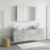 Bathroom Furniture Set 4 pcs Concrete Grey 3406946