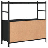 Bookshelf Black Engineered wood, Iron Adjustable Feet Bookshelf 832793