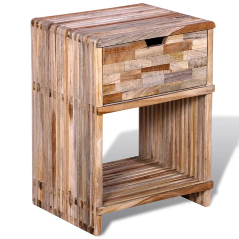 ZNTS Nightstand with Drawer Reclaimed Teak Wood 241715