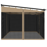 Gazebo with Mesh Walls Taupe 4x3 m Steel 4003913