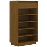 Shoe Cabinet Honey Brown 60x34x105 cm Solid Wood Pine 813553