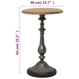 End Table Brown Solid fir wood and steel Small Simplistic 246125