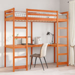 Loft Bed Frame without Mattress Wax Brown 75x190 cm Small Single Solid Wood Pine 3308576