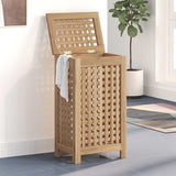Laundry Basket Natural Solid Teak Wood 340760