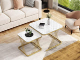 Nest of 2,Square Coffee Table Set,Nesting Sofa Table,Multi-functional End Side Table,Nesting WF531486WAA