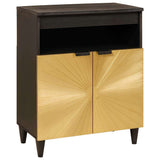 Sideboard Black and Gold 60 x 33 x 75 cm Solid Mango Wood 4017853