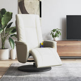 Massage Recliner Chair with Footrest Cream Faux Leather 356513