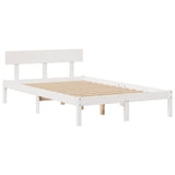 Bookcase Bed without Mattress White 135x190 cm Double Solid Wood Pine 3321825