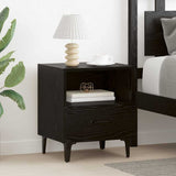Bedside Cabinet with Drawer 2 pcs Black oak 40 x 35 x 47.5 cm 880602