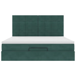 ZNTS Ottoman Bed with Mattresses Dark Green 160x200cm Velvet 3313484